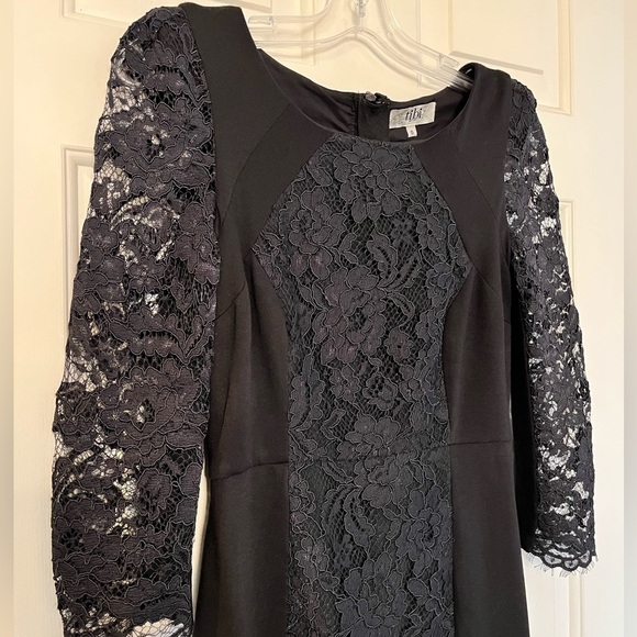 TIBI NYC Chantal Lace Dress 0 Black - Picture 6 of 14